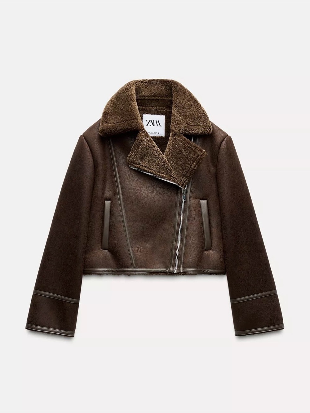 Zara Women's Double Sided Shearling Jacket size Small